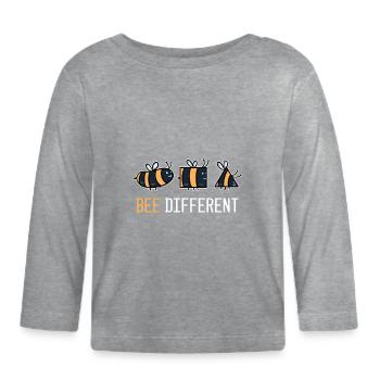Bee Different Imker Imkerin Biene Bienenzüchter - Baby Bio-Langarmshirt - Grau meliert - Vorne