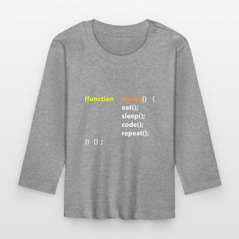 Code Eat Sleep Repeat Hacker IT Gift Organic Baby Long Sleeve T-Shirt