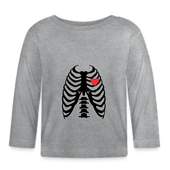 Lustige Radiologie Röntgen Skelett Halloween - Baby Bio-Langarmshirt - Grau meliert - Vorne
