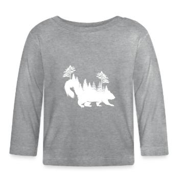 Squirrel forest design for nature lovers - Organic Baby Long Sleeve T-Shirt - heather grey - Front