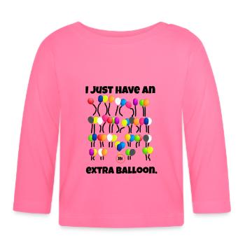 Extra chromosome Balloon Trisomie 21 Trisomy - T-shirt manches longues bio Bébé - rose azalée - Devant