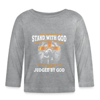 Religion Christianisme - T-shirt manches longues bio Bébé - gris chiné - Devant