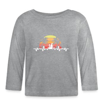 Père fils - T-shirt manches longues bio Bébé - gris chiné - Devant