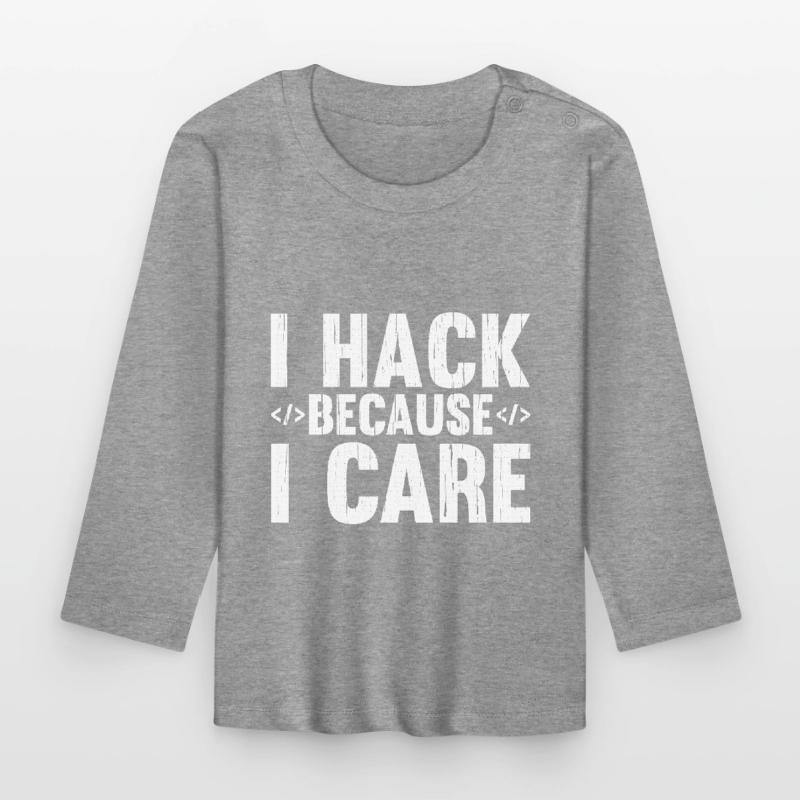 Hacker Hacking Code Computer admin Spruch Geschenk Baby Bio-Langarmshirt