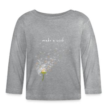 Pusteblume Fleur Fleur Porte-bonheur - T-shirt manches longues bio Bébé - gris chiné - Devant