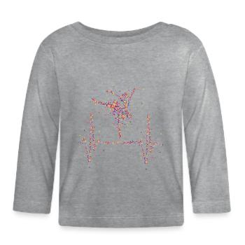 Ballet Heartbeat Ballet École de ballet Danse - T-shirt manches longues bio Bébé - gris chiné - Devant