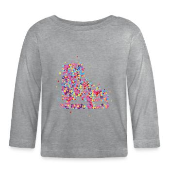 Patinage sur glace Patinage sur glace - T-shirt manches longues bio Bébé - gris chiné - Devant