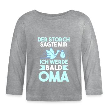 Werdende Oma - Baby Bio-Langarmshirt - Grau meliert - Vorne
