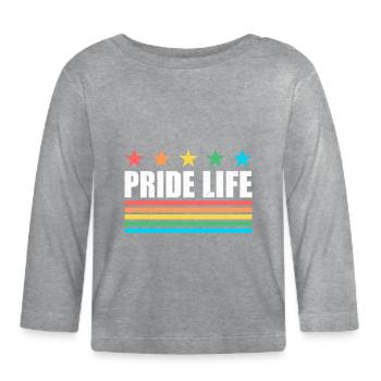 Pride Life - LGBT Gay Pride Month Community - Organic Baby Long Sleeve T-Shirt - heather grey - Front