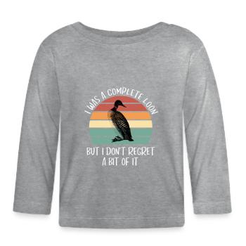 Vintage Complete Loon Ne regrettez pas Ice Diver - T-shirt manches longues bio Bébé - gris chiné - Devant