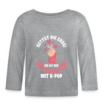 K-pop - Baby Bio-Langarmshirt - Grau meliert - Vorne