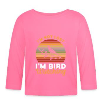 Vögel beobachten - Baby Bio-Langarmshirt - Azalea - Vorne