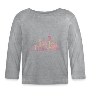 Dresden Skyline Silhouette City Trip Germany - Organic Baby Long Sleeve T-Shirt - heather grey - Front