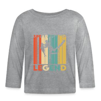 Spearfishing Legend - Organic Baby Long Sleeve T-Shirt - heather grey - Front