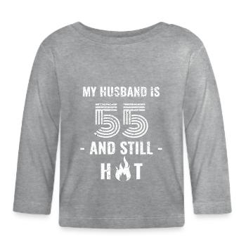 55 years birthday husband - Organic Baby Long Sleeve T-Shirt - heather grey - Front