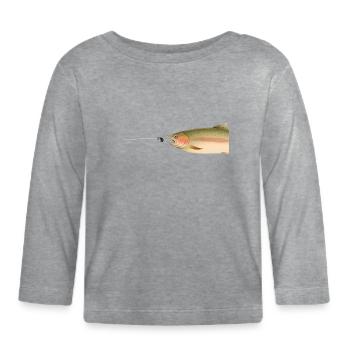 Truite - T-shirt manches longues bio Bébé - gris chiné - Devant