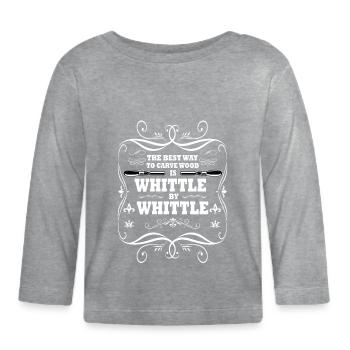 Lustiger Schnitzen Spruch - Baby Bio-Langarmshirt - Grau meliert - Vorne