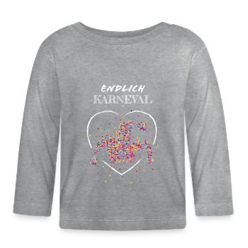 Konfetti Karneval Fasching Kostümersatz Narr - Baby Bio-Langarmshirt - Grau meliert - Vorne