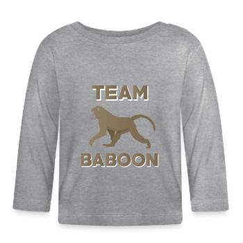 Équipe Babouin - T-shirt manches longues bio Bébé - gris chiné - Devant