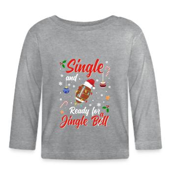 Fun Football Costume Single and ready for Jingle - Baby Bio-Langarmshirt - Grau meliert - Vorne
