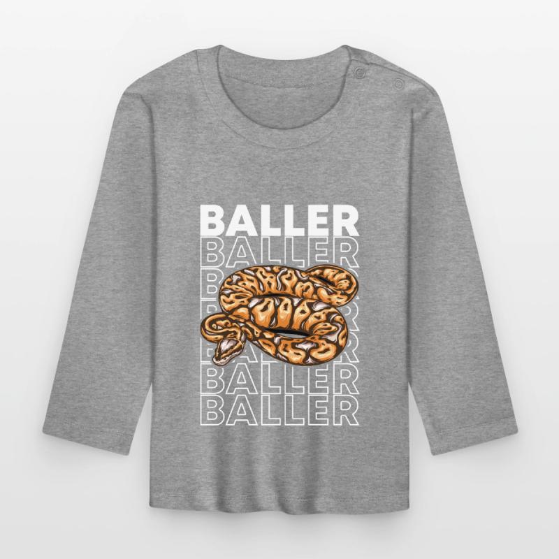 Ball Python 80's Style Baller Royal Python Snake T-shirt manches longues bio Bébé