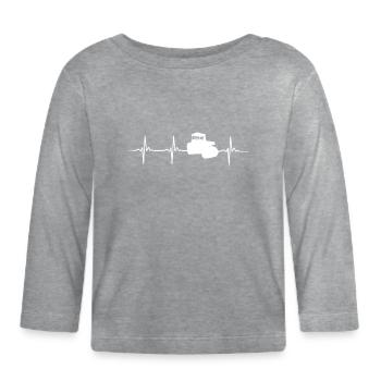 Walze Herzschlag - Baby Bio-Langarmshirt - Grau meliert - Vorne