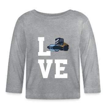 Liebe Walzen - Baby Bio-Langarmshirt - Grau meliert - Vorne