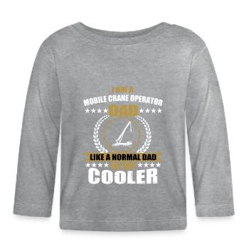 Mobiele kraanmachinist vader - Bio-shirt met lange mouwen voor baby’s - grijs gemêleerd - Voor
