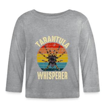 Tarantula Whisperer Retro Spider Owner - Organic Baby Long Sleeve T-Shirt - heather grey - Front