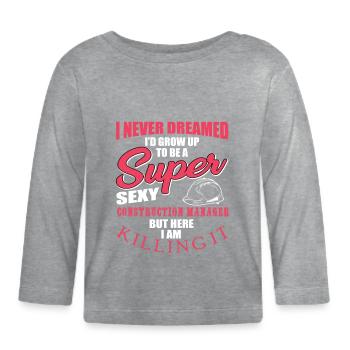 Conception du gestionnaire de site - T-shirt manches longues bio Bébé - gris chiné - Devant