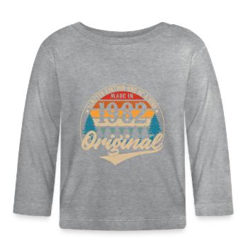 Fabriqué En 1982 Original - T-shirt manches longues bio Bébé - gris chiné - Devant