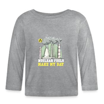 Atomkraftwerk Nuklear Energie Erneuerbare Energie - Baby Bio-Langarmshirt - Grau meliert - Vorne