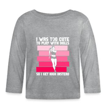 Stabhochsprung Mädchen Stabhochspringen - T-shirt manches longues bio Bébé - gris chiné - Devant