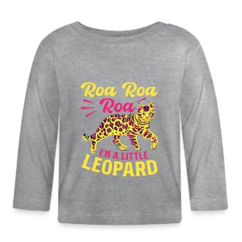 Bengal Katze Leopard Katzenrasse Stubentiger - Baby Bio-Langarmshirt - Grau meliert - Vorne