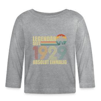 Legendär seit 1929 alle Originalteile - Baby Bio-Langarmshirt - Grau meliert - Vorne
