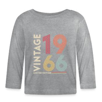 Génération 1966 - T-shirt manches longues bio Bébé - gris chiné - Devant