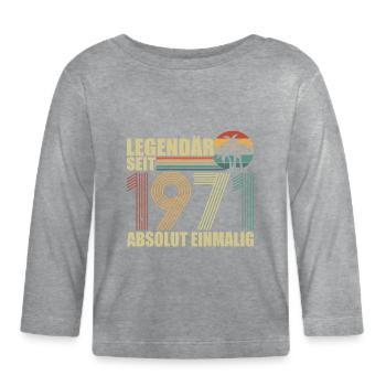 Legendary since 1971 - Organic Baby Long Sleeve T-Shirt - heather grey - Front