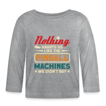 Flipper Retro Pinball Flipperautomat Bumper - Baby Bio-Langarmshirt - Grau meliert - Vorne