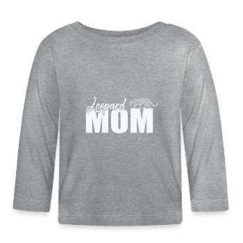 Léopard Maman Big Cat Afrique - T-shirt manches longues bio Bébé - gris chiné - Devant