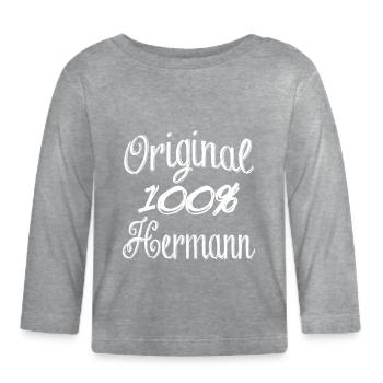 Original 100% Hermann - Baby Bio-Langarmshirt - Grau meliert - Vorne
