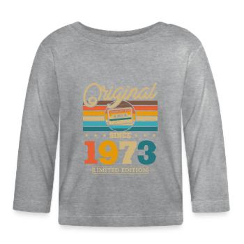 Original since 1973 - Limited Edition - Organic Baby Long Sleeve T-Shirt - heather grey - Front