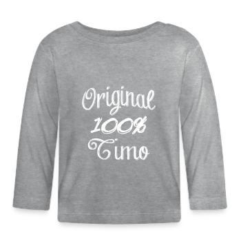 Original 100% Timo - Baby Bio-Langarmshirt - Grau meliert - Vorne