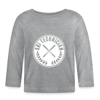 Technicien de ski - T-shirt manches longues bio Bébé - gris chiné - Devant