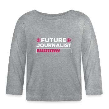 Future Journalist Shirt Media Journalism - T-shirt manches longues bio Bébé - gris chiné - Devant