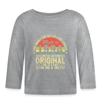 Legendary vintage '94 - Organic Baby Long Sleeve T-Shirt - heather grey - Front