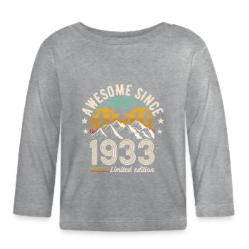 1933 - Vintage Legend - Organic Baby Long Sleeve T-Shirt - heather grey - Front