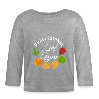 Professionnel Leaf Peeper Feuilles d’automne - T-shirt manches longues bio Bébé - gris chiné - Devant