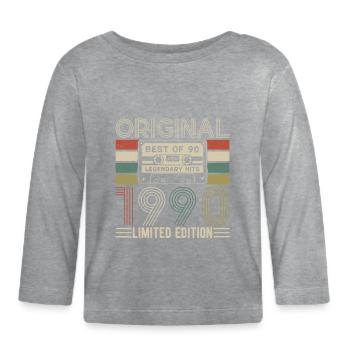 Legends of 1990 - Organic Baby Long Sleeve T-Shirt - heather grey - Front