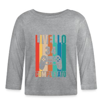 Niveau 34 - T-shirt manches longues bio Bébé - gris chiné - Devant