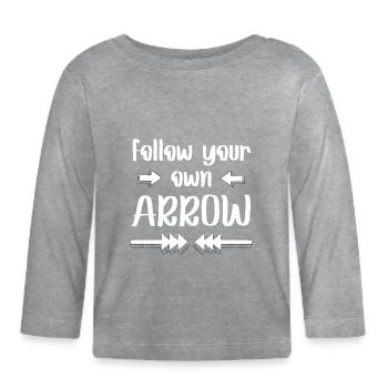 Follow Your Own Arrow Lebenseinstellung Geschenk - Baby Bio-Langarmshirt - Grau meliert - Vorne